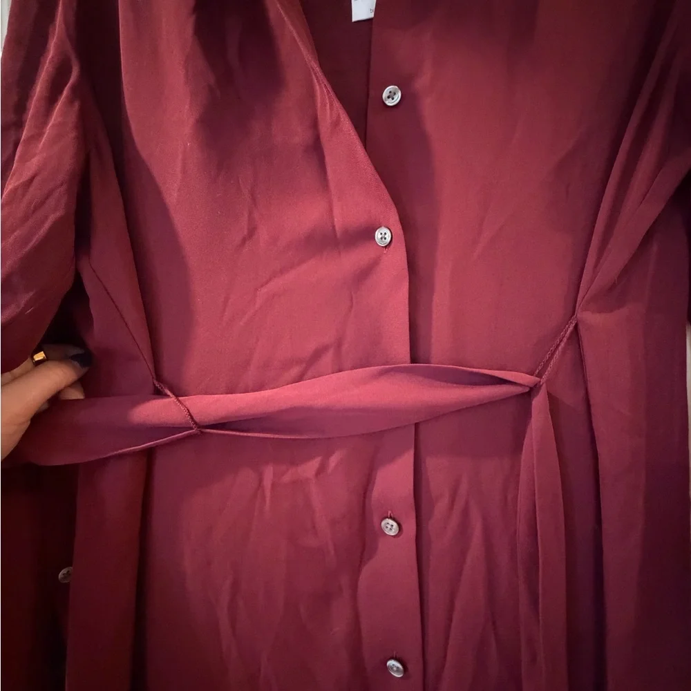Banana Republic Burgundy Button-Front Maxi Shirt Dress - Picture 3 of 3